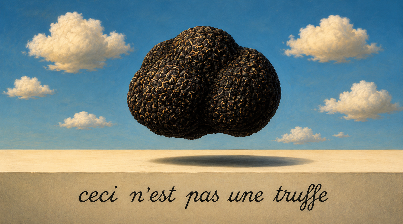 Ceci n’est pas une truffe, image surréaliste autour de la truffe du Périgord