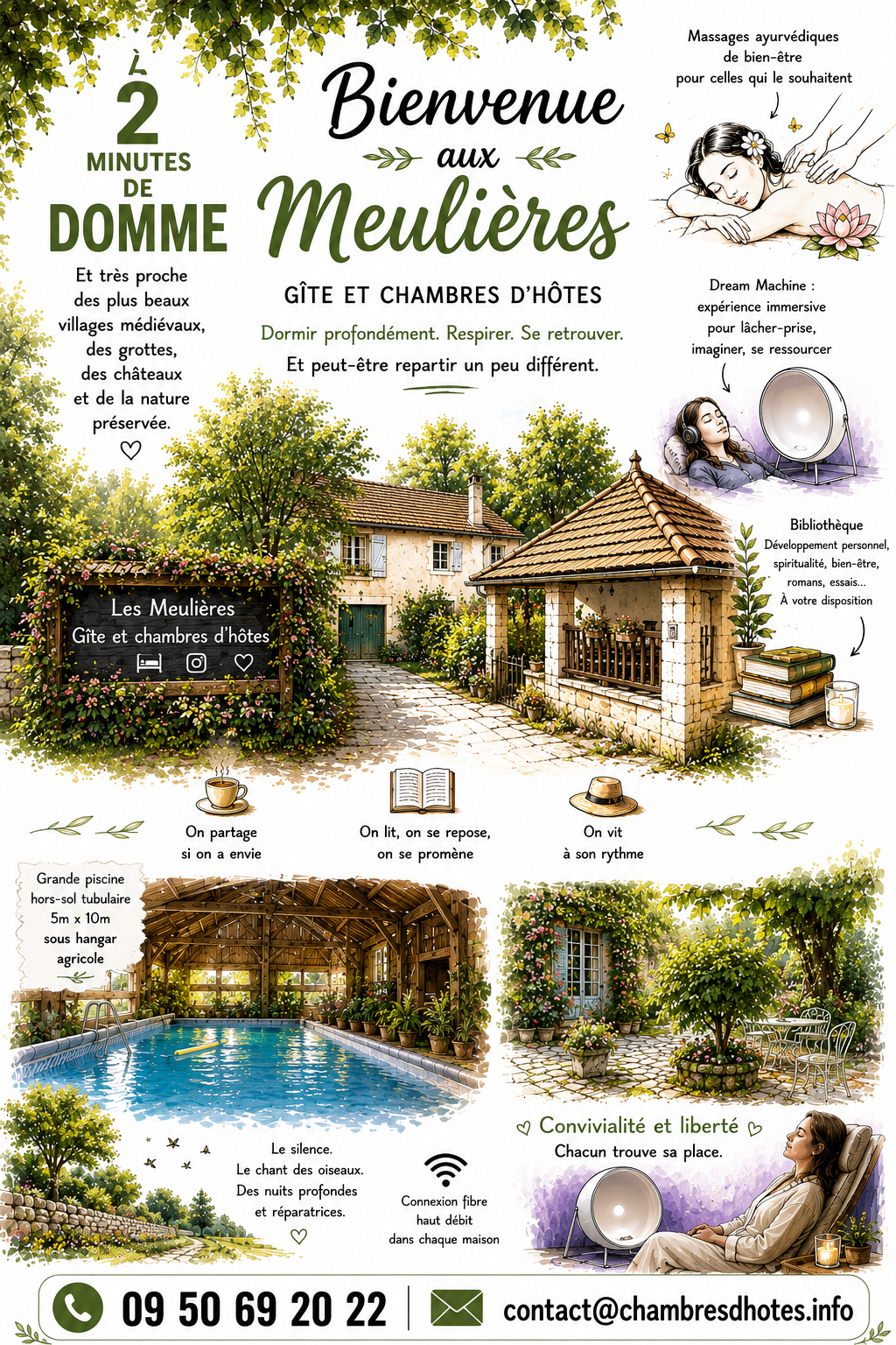 Bienvenue aux Meulières, gîte et chambres d’hôtes à deux minutes de Domme