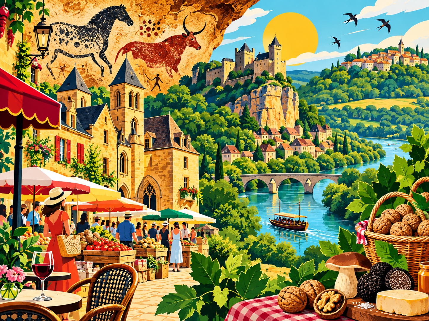 Illustration pop du Périgord Noir