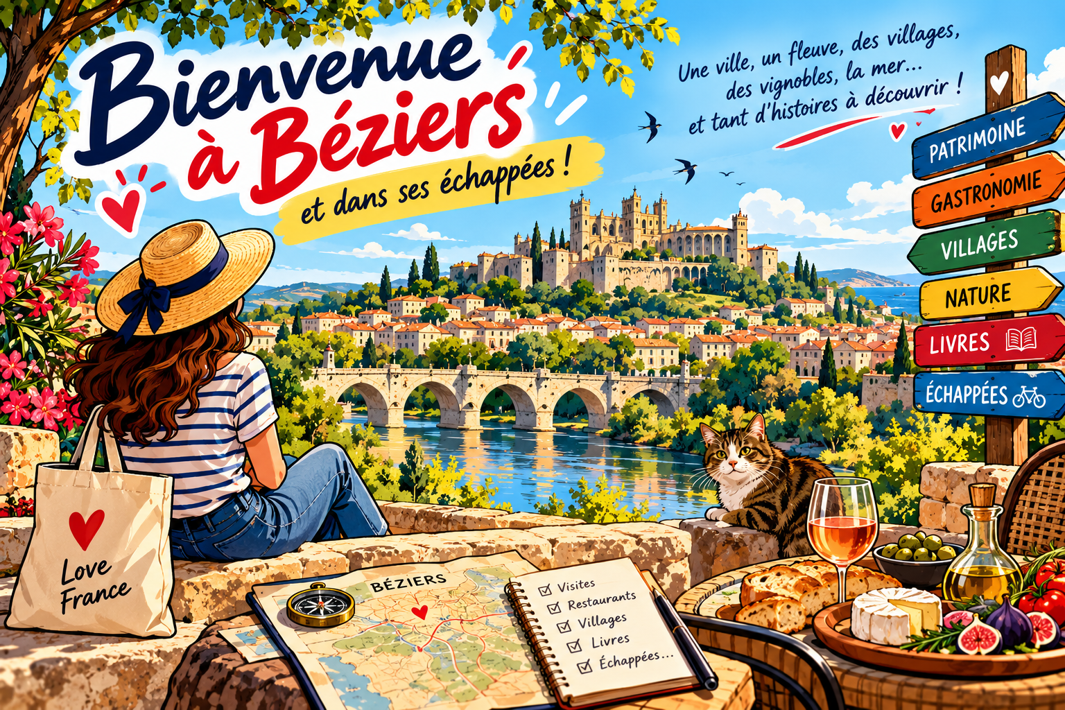 Béziers et ses échappées, illustration pop art