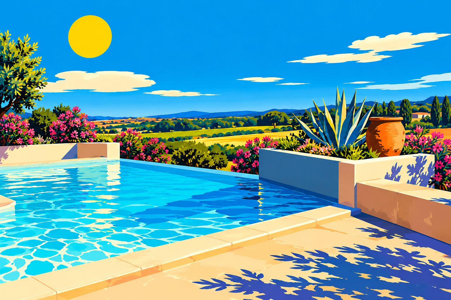 Piscine de La Bergerie de l'Étang, en pop art